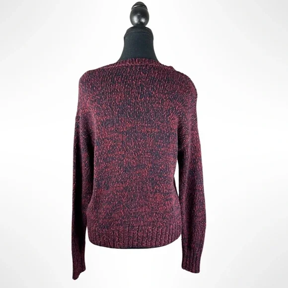 Talula Two Tone Knit Pullover Sweater
Burgundy/Blue - Picture 2 of 4